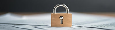 Documents with padlock on top