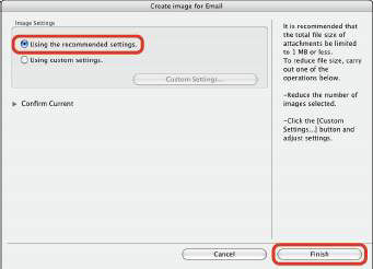 How to email an image using ImageBrowser v6.2.