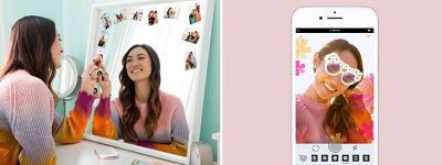 Person Sticking Stickers Printed Using an IVY Printer Through the IVY Mini Print App