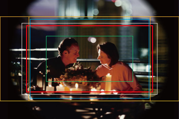 Low‑light dinner scene with shallow depth of field and framed focus area