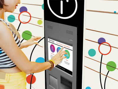 Image of a woman using a parcel locker