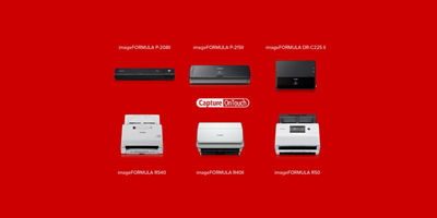 6 Scanners + CaptureOnTouch Logo on red background