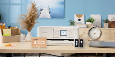 Canon Printer with PIXMA Print Plan Box in front of it 