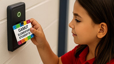 student using aqn id card