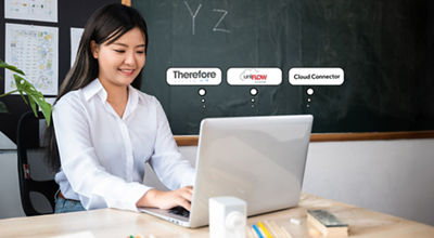 student working at a desk