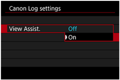 Canon Log settings on the EOS-1D X Mark III.
