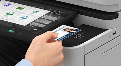 Hand holding a ID card