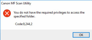 You do not have the required privileges to access the specified folder ...