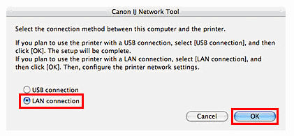 Setup the MX860 for use over a wired LAN - Mac OS X