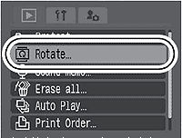 Procedure for rotating images on playback PowerShot A610, A620, A630 ...