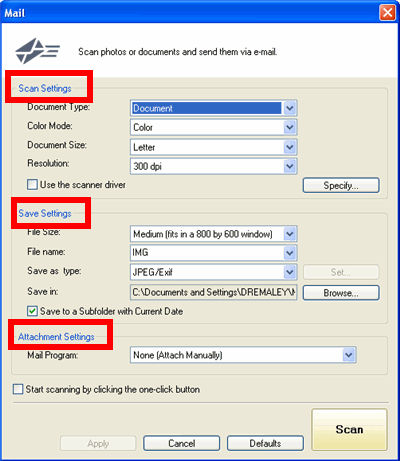 Scanning using the Operation Panel (Windows) - MX350
