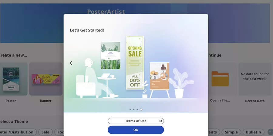 Image of the PosterArtist application in use
