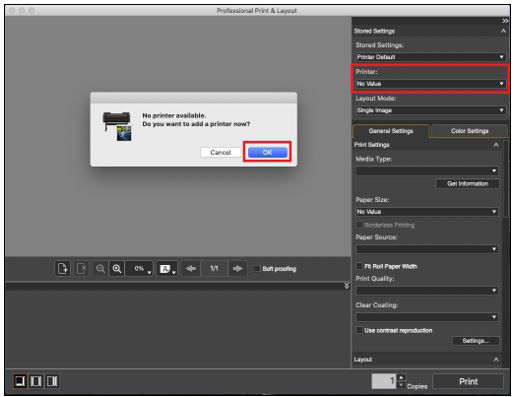 Unable to print using Professional Print and Layout on macOS with a PRO ...