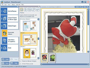 Printing an image using ZoomBrowser 5.x / PhotoRecord 2.x