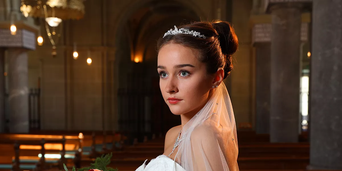 bride in church