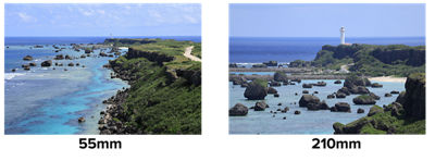 RF-S55-210mm - 55mm vs 210mm