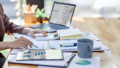 Image of man working with a laptop