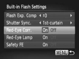 Procedure for setting the flash modes PowerShot SX20 IS.