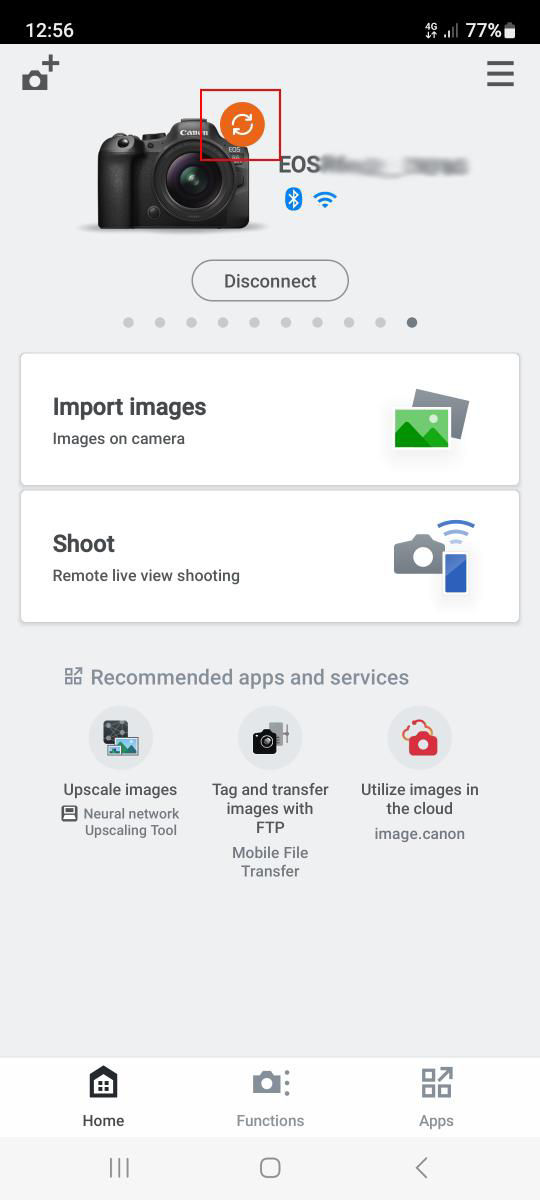 Canon EOS Firmware Update Procedure Using the Canon Camera Connect App
