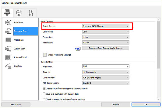 IJ Scan Utility - Scanning Multiple Documents at One Time from the