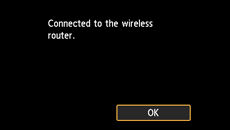 Completion screen (Connected to the wireless router.)