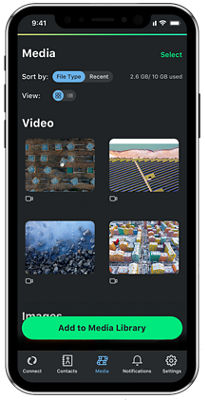 phone screen with video options