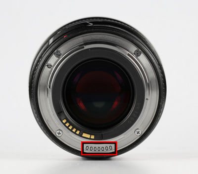 How to find the serial number on a Canon Lens
