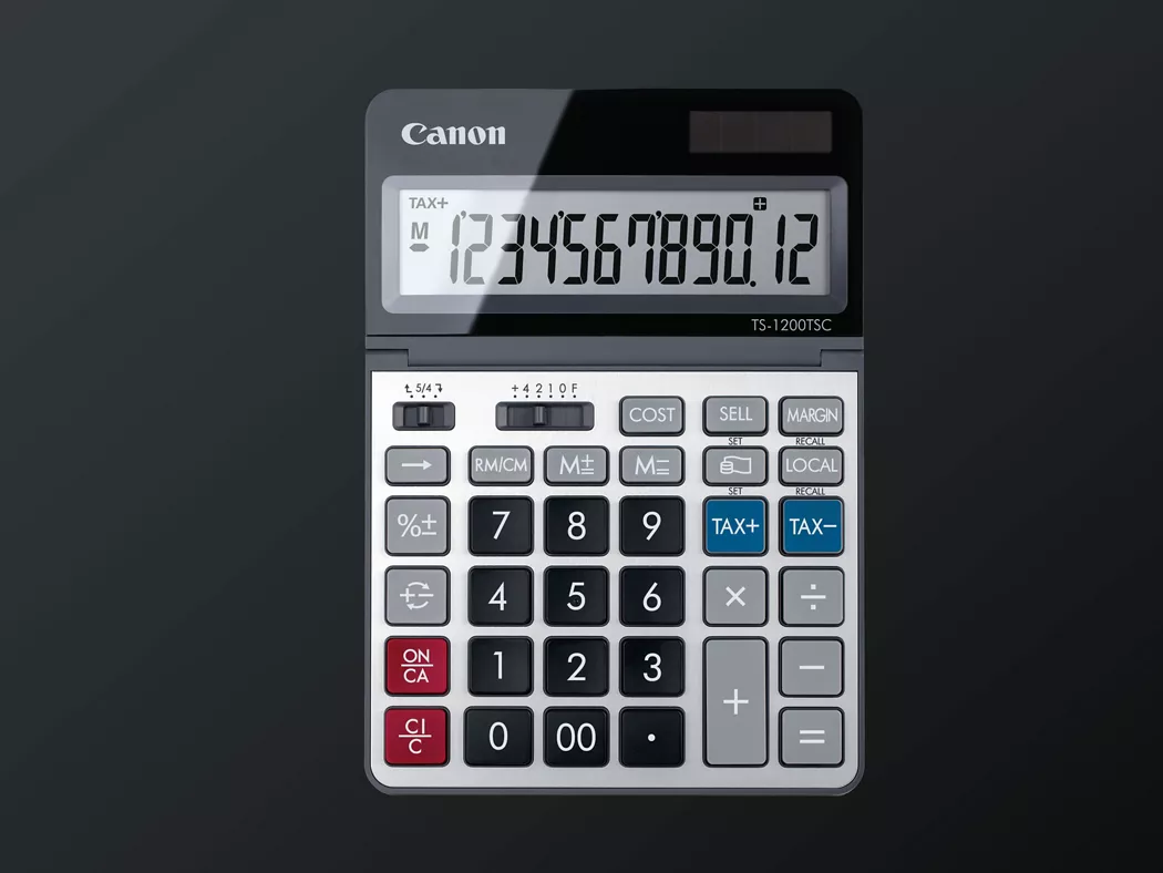 Canon P200-DH III 2 Color 12 Digit Calculator Taxes Bookeeping Cost Accounting 