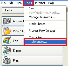 Customizing preferences in ZoomBrowser EX ver. 5.x