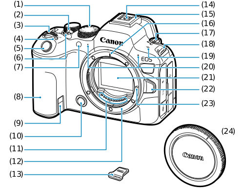 EOS R6 Mark II: Part Names