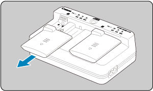 Charging the EOS 1Dx Mark III battery pack.