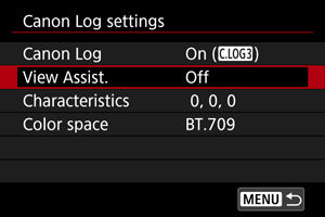 EOS R3: Canon Log Settings