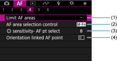 EOS R3: Tab Menus: AF (Still Photos)