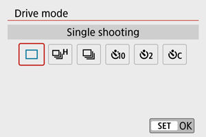 How to set the Drive Mode on the EOS M50 Mark II.