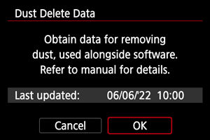 EOS R6 Mark II: Dust Delete Data Acquisition