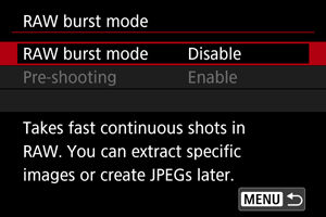 EOS R6 Mark II: RAW Burst Mode