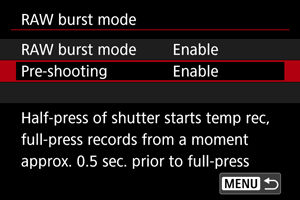 EOS R8: RAW Burst Mode