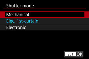 EOS R6 Mark II: Shutter Mode