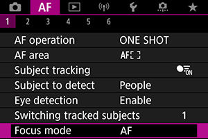 EOS R7: Selecting the AF Area