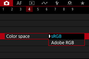EOS R50 Color Space Settings