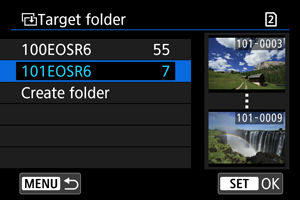 Copying Images on the EOS R6.