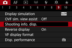 EOS R10: Shooting Information Display