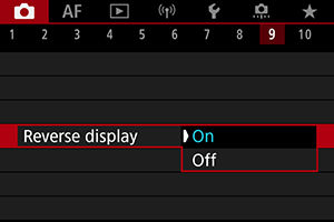 EOS R10: Reverse Display