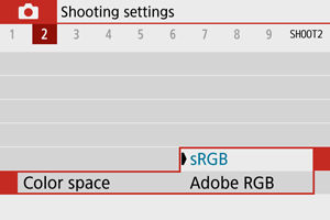 How to set the Color Space on the EOS M50 Mark II.