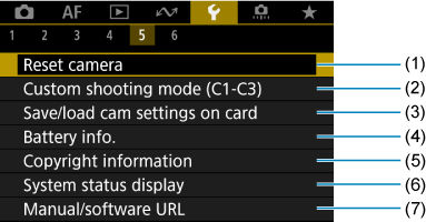 EOS R3: Tab Menus: Set-up