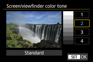 EOS R5: Screen and Viewfinder Color Tone