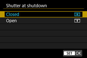 EOS R6: Shutter at Shutdown