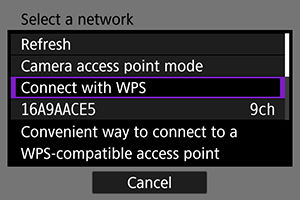 Establishing Wi-Fi Connection via Access Points on the EOS R10.