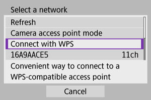EOS R100: Wi-Fi Connection via Access Points