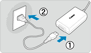 Using a USB Power Adapter to Charge/Power the EOS R5.